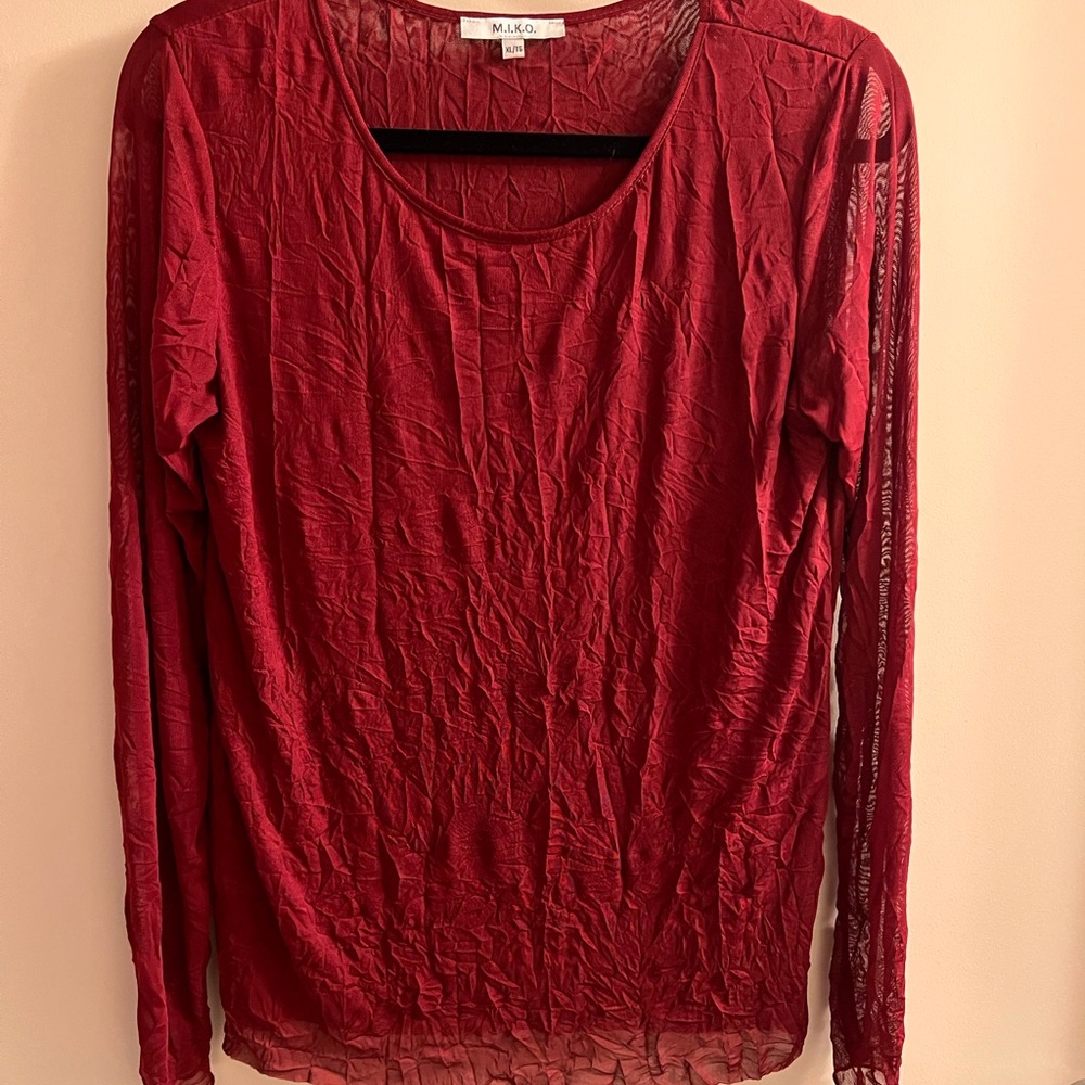 Deep Burgundy Long Sleeved Blouse